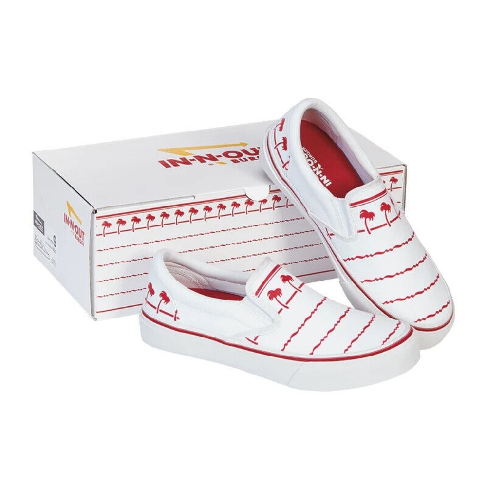 NIB In-N-Out Burger Unisex Slip-On Drink Cup Shoes
